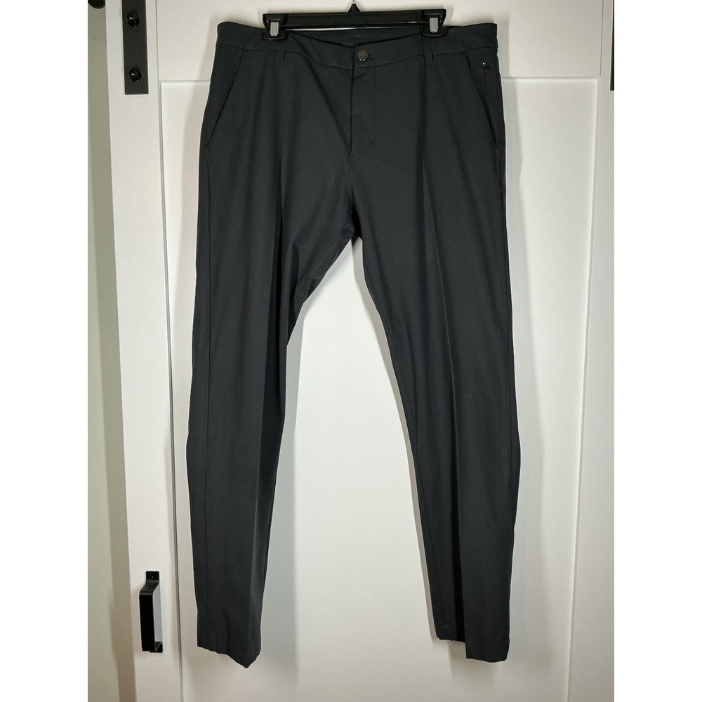 Lululemon Commission Pants Men's 36X33 Classic Fit Warpstreme Black Dark‎ Gray